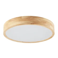 Lindby plafondlamp Tanju, Ø 50 cm, 4-lamps, eikenhout, E27