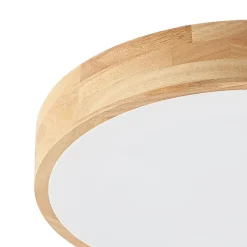 Lindby plafondlamp Tanju, Ø 50 cm, 4-lamps, eikenhout, E27