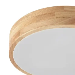 Lindby plafondlamp Tanju, Ø 40 cm, 3-lamps, eikenhout, E27