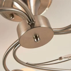 Lindby plafondlamp Tatas, Ø 64 cm, nikkel, 6-lamps, glas