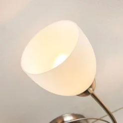 Lindby plafondlamp Tatas, Ø 64 cm, nikkel, 6-lamps, glas