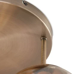 Lindby plafondlamp Teeja, amber, 3-lamps, Ø47cm, glas, E27