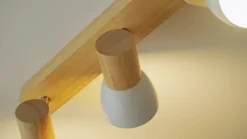 Lindby plafondlamp Thorin, 67 cm, 4-lamps, wit, hout, E14