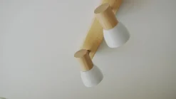 Lindby plafondlamp Thorin, 67 cm, 4-lamps, wit, hout, E14