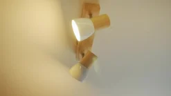 Lindby plafondlamp Thorin, 27 cm, 2-lamps, wit, hout, E14