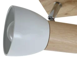 Lindby plafondlamp Thorin, 27 cm, 2-lamps, wit, hout, E14