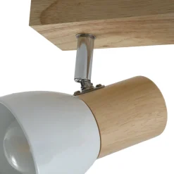 Lindby plafondlamp Thorin, 27 cm, 2-lamps, wit, hout, E14