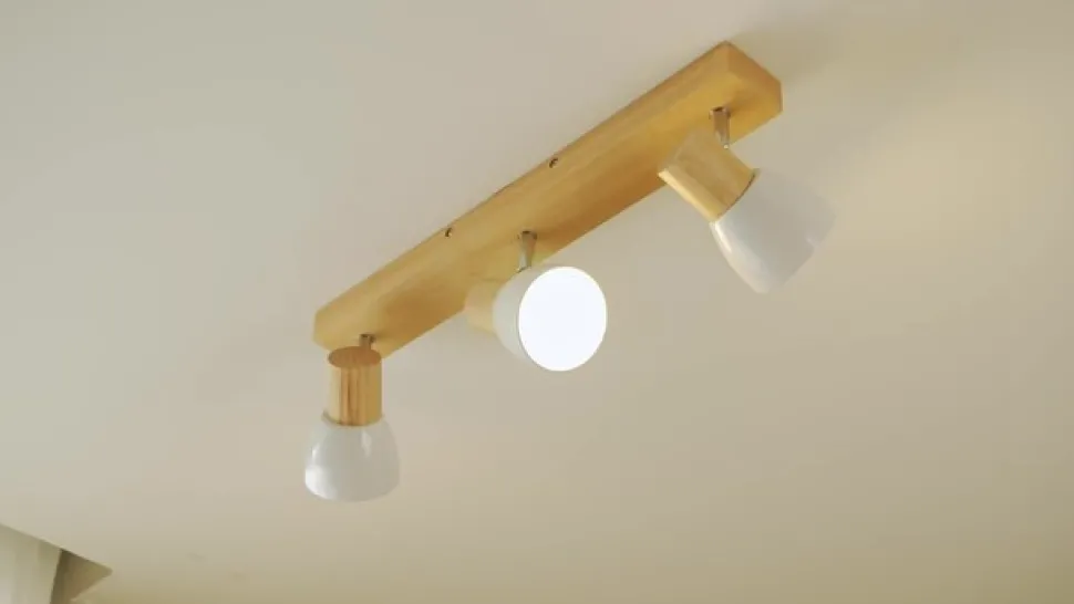 Lindby plafondlamp Thorin, 47 cm, 3-lamps, wit, hout, E14