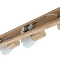 Lindby plafondlamp Thorin, 47 cm, 3-lamps, wit, hout, E14