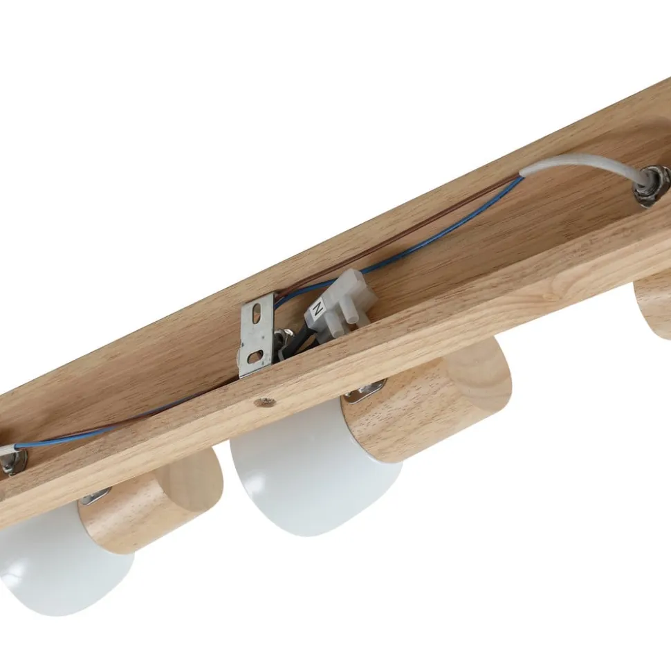 Lindby plafondlamp Thorin, 47 cm, 3-lamps, wit, hout, E14