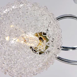 Lindby plafondlamp Ticino, Ø 40 cm, chroom, glas, metaal