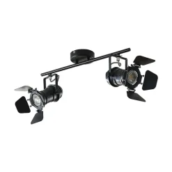 Lindby plafondlamp Tilen, 2-lamps, zwart, metaal, 26cm