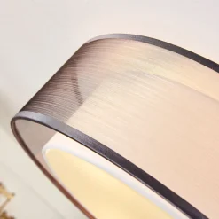 Lindby plafondlamp Tobia, grijs, textiel, Ø 50 cm, E27