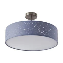 Lindby plafondlamp Umma, afstand, grijs, stof, Ø 50 cm, E27