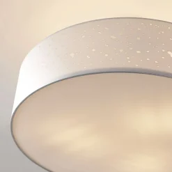 Lindby plafondlamp Umma, afstand, wit, stof, Ø 50 cm, E27