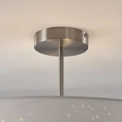 Lindby plafondlamp Umma, afstand, wit, stof, Ø 50 cm, E27