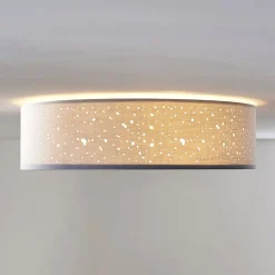 Lindby plafondlamp Umma, grijs, stof, Ø 50 cm, E27