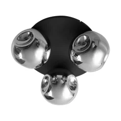 Lindby plafondlamp Valentina, E14, grijs, glas, Ø 36,6 cm