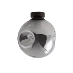 Lindby plafondlamp Valentina, E27, rookgrijs, glas, Ø 25 cm