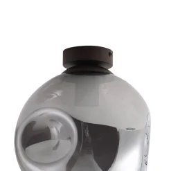 Lindby plafondlamp Valentina, E27, rookgrijs, glas, Ø 25 cm