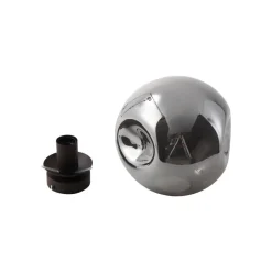 Lindby plafondlamp Valentina, E27, rookgrijs, glas, Ø 25 cm