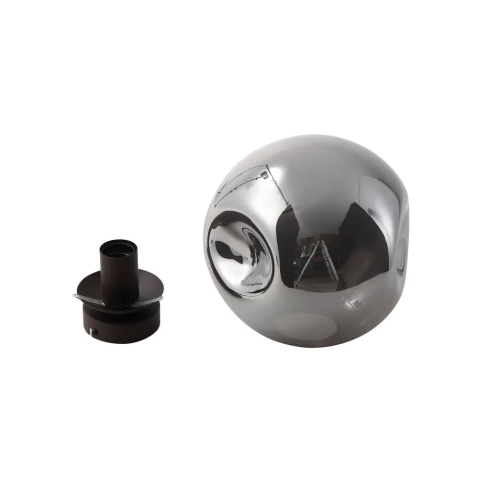 Lindby plafondlamp Valentina, E27, rookgrijs, glas, Ø 25 cm