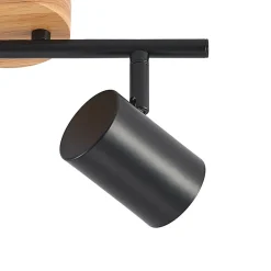 Lindby plafondlamp Xiomara, 2-lamps, 27 cm lang, hout