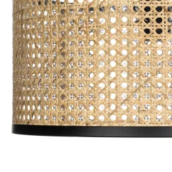 Lindby plafondlamp Yaelle, 22 cm hoog, rotan, zwart, E27