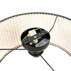 Lindby plafondlamp Yaelle, 22 cm hoog, rotan, zwart, E27