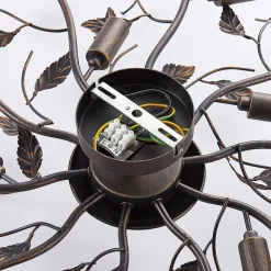 Lindby plafondlamp Yos, 10-lamps, 95 cm, zwart-koper, E14