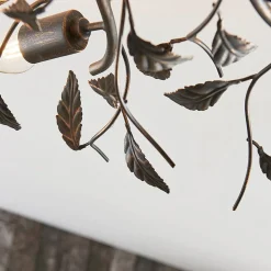 Lindby plafondlamp Yos, 8-lamps, 85 cm, zwart-koper, E14