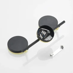 Lindby plafondspot Alsani, 2-lamps, staal, zwart, goud