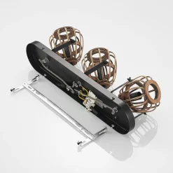 Lindby plafondspot Bominio, 54 cm, 3-lamps, hout, rotan