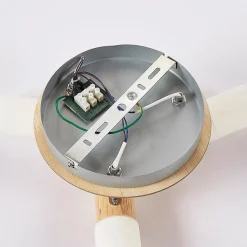 Lindby plafondspot Christoph, 20 cm, 3-lamps, hout, rondel