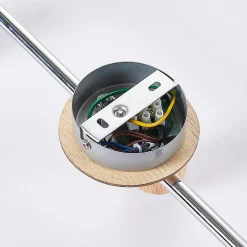 Lindby plafondspot Christoph, 130 cm, 4-lamps, hout, glas