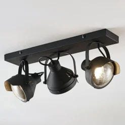 Lindby plafondspot Henega, 52 cm, zwart, 3-lamps