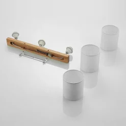 Lindby plafondspot Imarin, 56 cm, 3-lamps, wit, hout