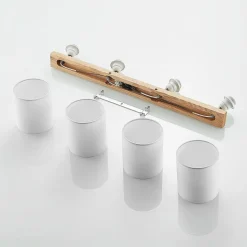 Lindby plafondspot Imarin, 81 cm, wit, 4-lamps, hout