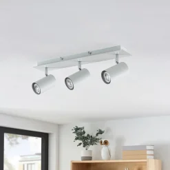 Lindby plafondspot Joffrey, 49 cm, wit, 3-lamps, GU10