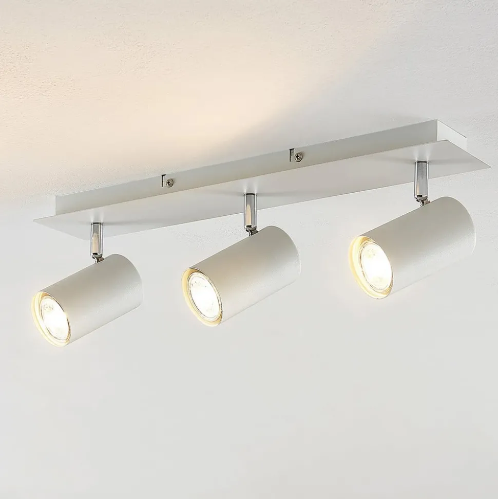 Lindby plafondspot Joffrey, 49 cm, wit, 3-lamps, GU10