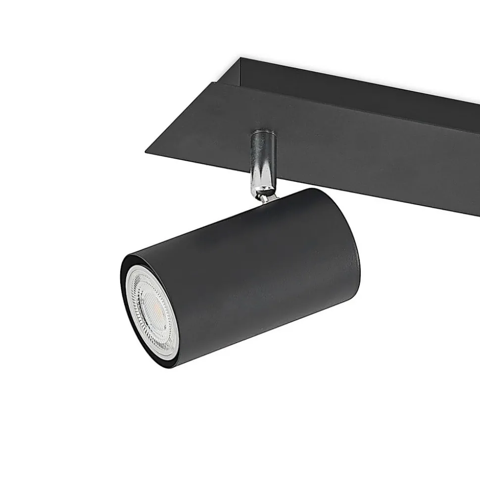 Lindby plafondspot Joffrey, 70 cm, zwart, 4-lamps, GU10