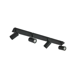 Lindby plafondspot Joffrey, 80 cm, zwart, 4-lamps, GU10