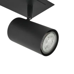 Lindby plafondspot Joffrey, 80 cm, zwart, 4-lamps, GU10