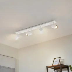 Lindby plafondspot Joffrey, 80 cm, wit, 4-lamps, GU10