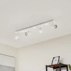 Lindby plafondspot Joffrey, 80 cm, wit, 4-lamps, GU10