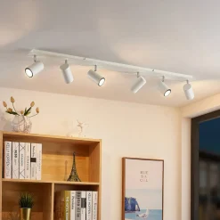 Lindby plafondspot Joffrey, 116 cm, wit, 6-lamps, GU10