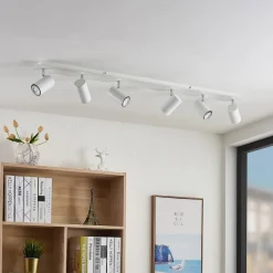 Lindby plafondspot Joffrey, 116 cm, wit, 6-lamps, GU10