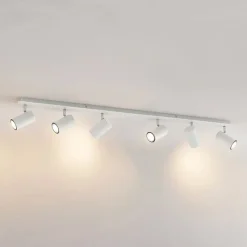 Lindby plafondspot Joffrey, 116 cm, wit, 6-lamps, GU10