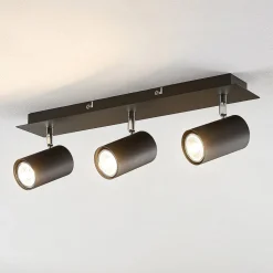 Lindby plafondspot Joffrey, 49cm, zwart, 3-lamps, GU10