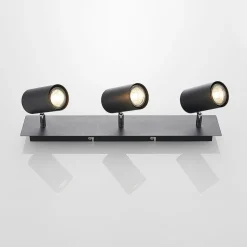 Lindby plafondspot Joffrey, 49cm, zwart, 3-lamps, GU10
